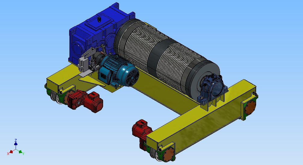 汽车起重机卷扬机3D模型图纸 STP格式